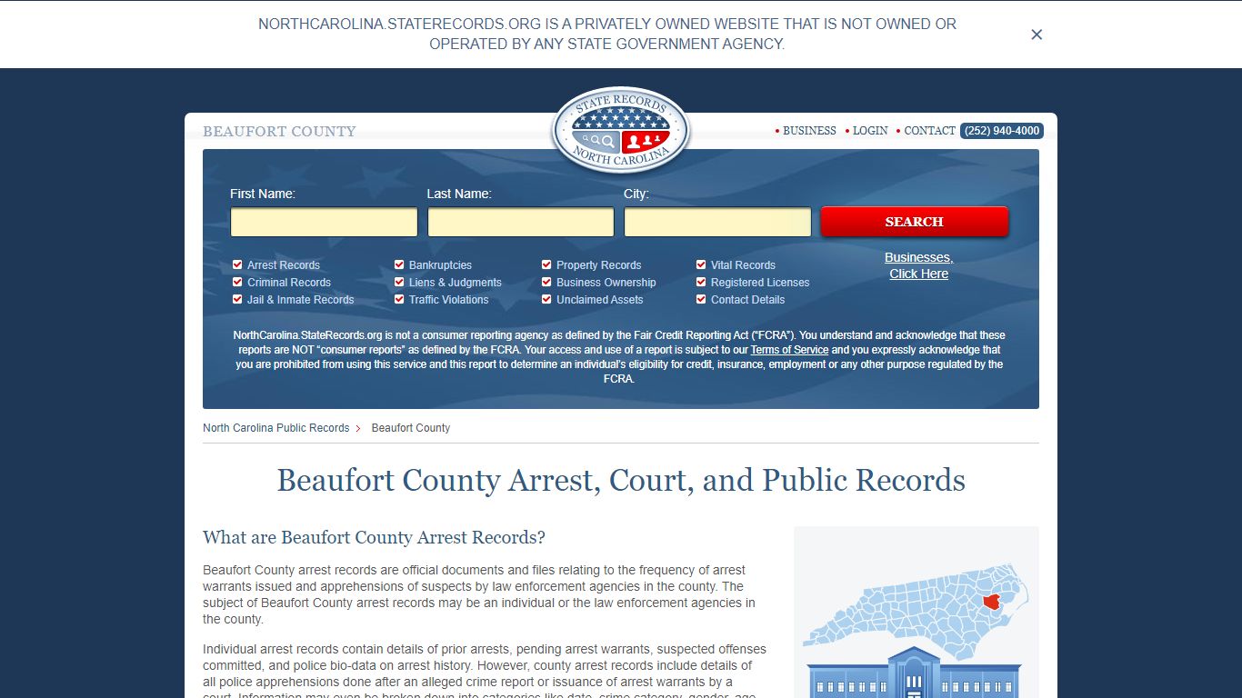 Beaufort County Arrest, Court, and Public Records